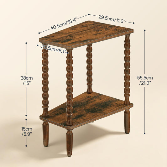 HOOBRO Small Wedge End Table, Wedge Side Table with Storage, Accent Table