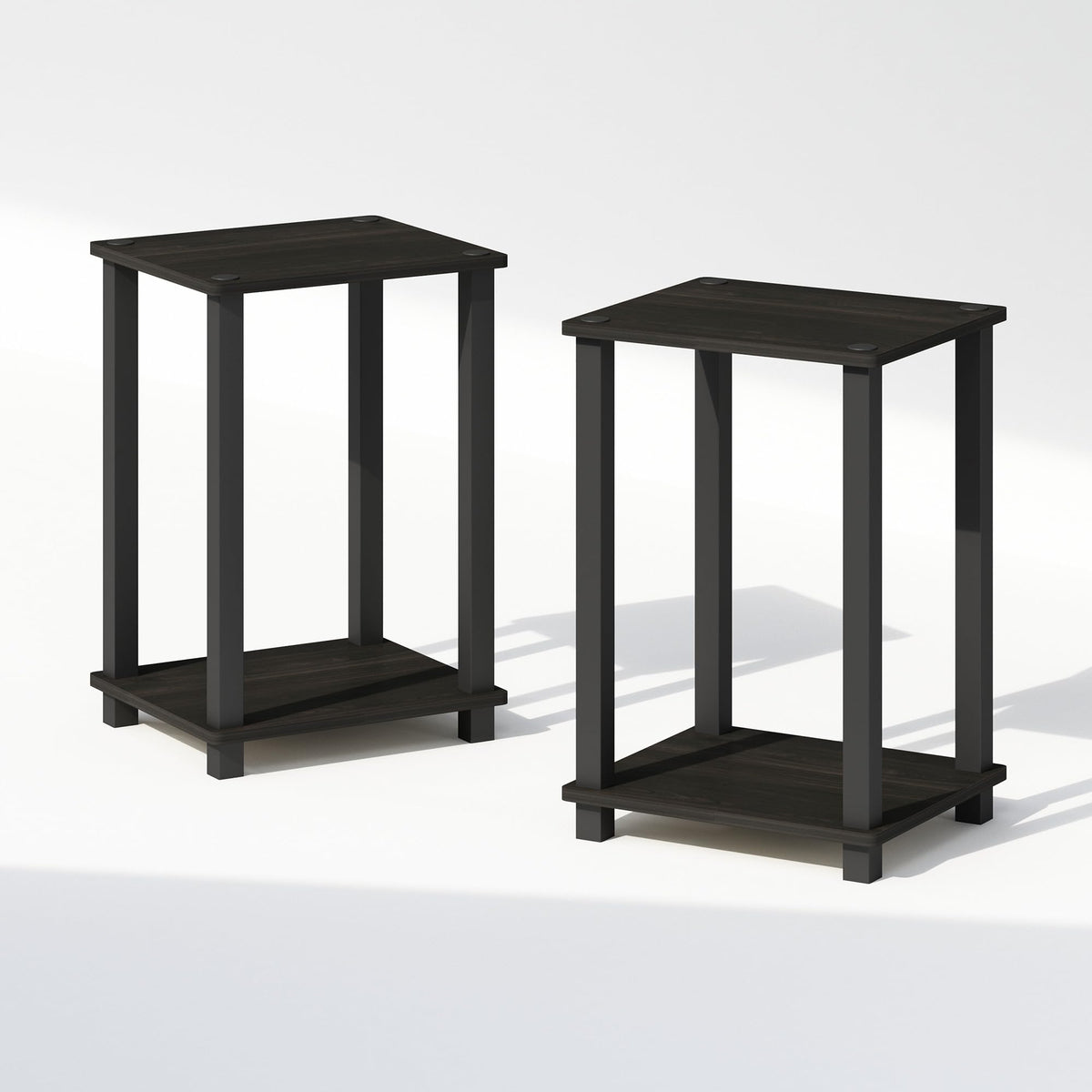 Furinno Simplistic Set of 2 Toolless 2-Tier Night Stand, Espresso