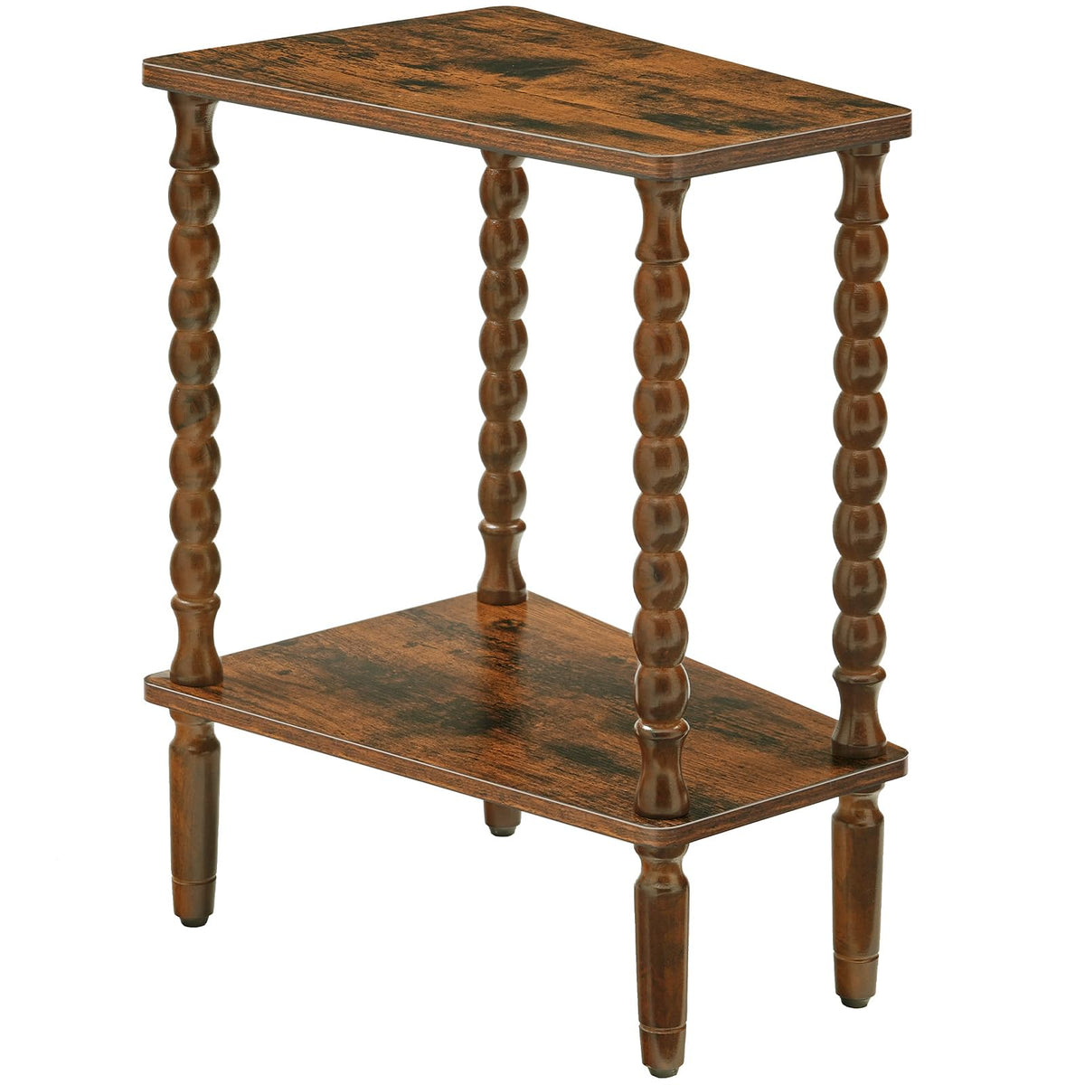 HOOBRO Small Wedge End Table, Wedge Side Table with Storage, Accent Table